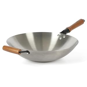 Oster Sangerfield 14 Inch Carbon Steel Wok W/Wood Handles