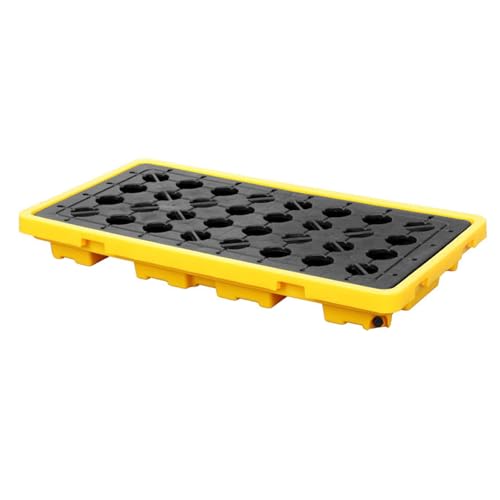 Plateforme de rétention modulaire pour palettes, entrepôts et usines, idéale pour les garages et les espaces de stockage industriels. Plateau étanche et résistant, conçu pour les déversement