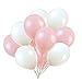 KADBANER 10 inches White and Tender Pink Latex Balloons 100 pcs