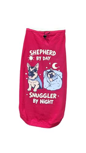 Image of Thunder Tails Premium Cotton Dog T-Shirt | Adjustable Neck | for Large Dogs| Red | 4XL | for German Shephard
