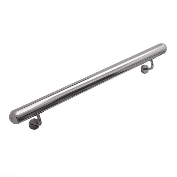 Rambarde d'escalier réglable argentée avec fixation murale robuste pour intérieur et extérieur
