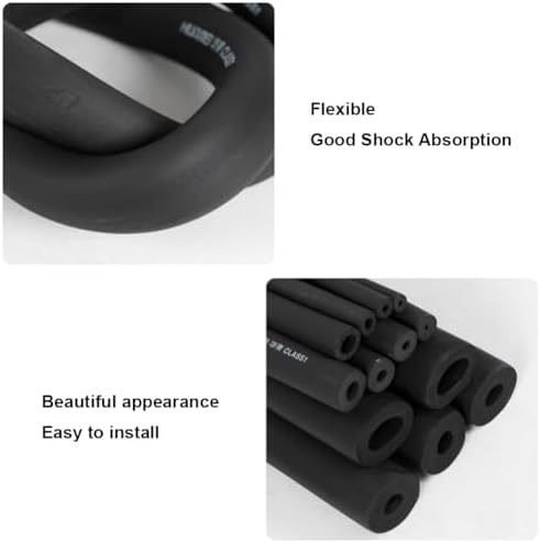 Aigoss Flexible Pipe Insulation Tubing 3/4" 1" 1-1/4" 1-1/2" 2" 2-1/2" 3" 3-1/2" 4" ID Black Freeze Protection Heat Preservation Foam Tube for Industry and Construction