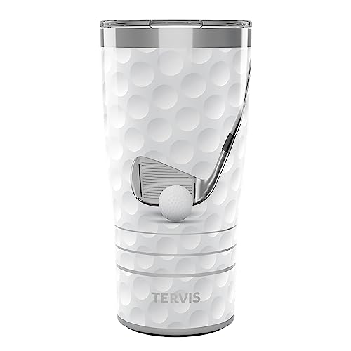 Tervis Traveler Dimple Golf Club And Ball Triple Insulated Tumbler Travel Cup Keeps Drinks Cold &Amp; Hot, 20Oz, Stainless Steel