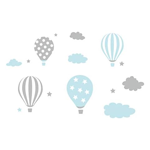 madras24pl Wall sticker Kids Baby Children's Balloons Balloon sticker Hot Air Cloud Decals Bedroom Livingroom Decoration Childroom Cover