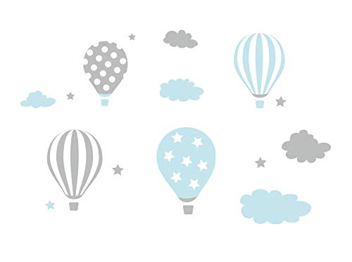 madras24 Pegatinas para niños pequeños Etiqueta de la Pared Cuarto de niños Globos Globo Nubes Nube decoración Adorno de Pared Chico Chica Cover