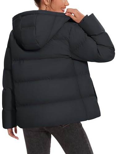 MAGCOMSEN Women's Down Puffer Jacket with Hood Lightweight Thermal Quilted Coat with Pockets Zip-up Winter Warm Jacket2