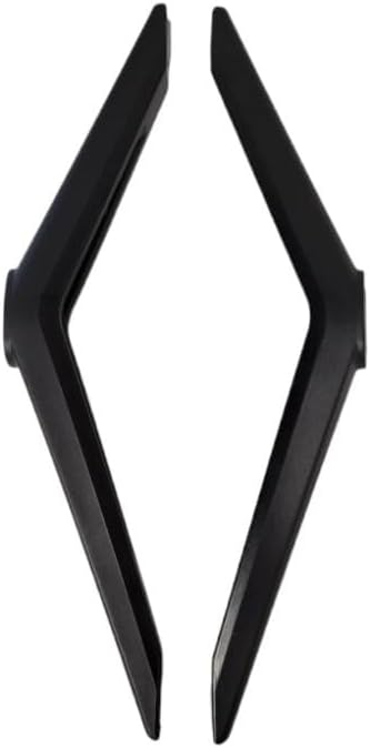 Two black TV stand legs, shown from a front-facing perspective, highlighting their angular design.