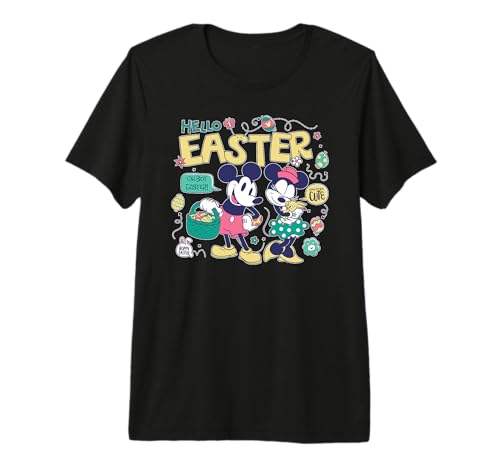 T-shirt Mickey et Minnie Disney de style rétro pour Pâques
