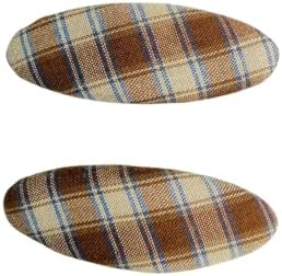 Brown & Blue Plaid Snap Clip