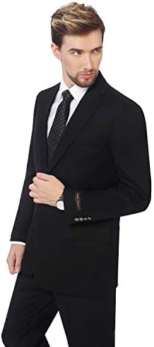 P&L Men's Blazer Premium Stretch Classic Fit Sport Coat Suit Jacket Black