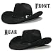 FLUFFY SENSE. Cowboy Hat for Women and Men with Shapeable Wide Brim - Felt Cowboy Hat Cattleman Western Hats for Cowboys and Cowgirls (as1, Alpha, l, x_l, Raven Black)