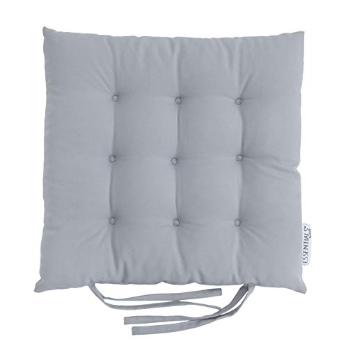 Loft 25 Coussin pour siège de Chaise de qualité supérieure | Attaches sécurisées | Coussin hypoallergénique touffeté antidérapant | Cuisine à Manger | Sièges Doux et Confortables (Argent, 1) Cover