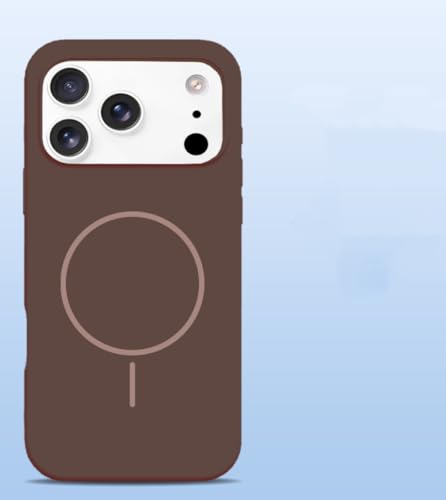 Coque iPhone 17 Pro Max silicone liquide marron luxe élégant