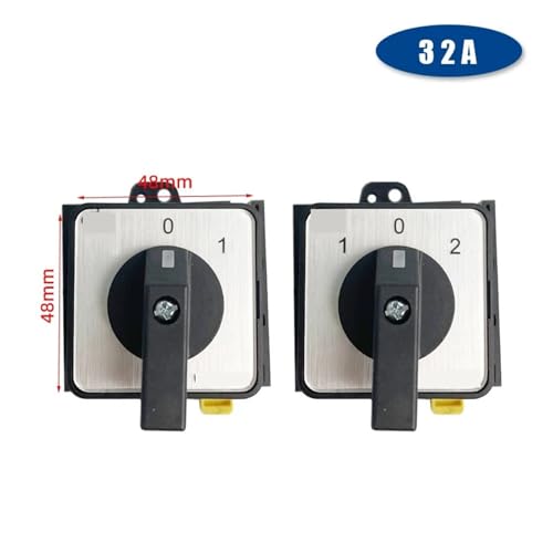 Selector giratorio manual LW42-32A con robusto mecanismo industrial YMW42 de 2 posiciones 3