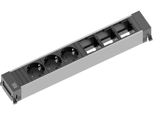 Bachmann Power Frame multiprise 3 sorties encastrable pour bureau avec cable 0.2m noir - 2