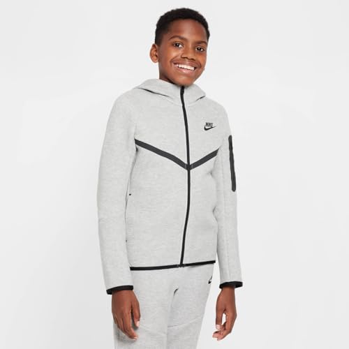 Nike Sportswear Tech Fleece Big Kids' Full-Zip Hoodie (HV5867-010, Black/Black/Black/)2