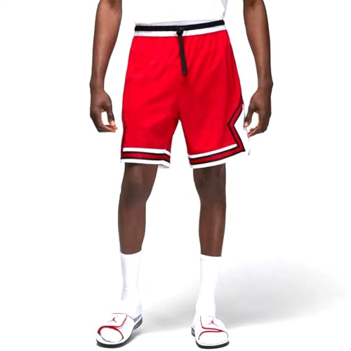 Jordan Dri-FIT Sport Short tissé diamant pour homme (Gym Red/Black/White/Black, FB7580-687), Rouge/noir/blanc/noir, XX-Large