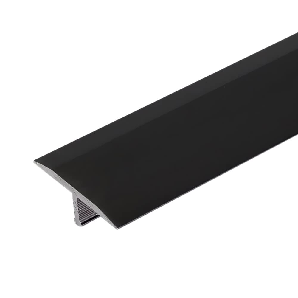 Cayrus Black A54 13Mm Anodised Aluminium Threshold Trim T Bar Transition Strip For Tiles - 1.0M