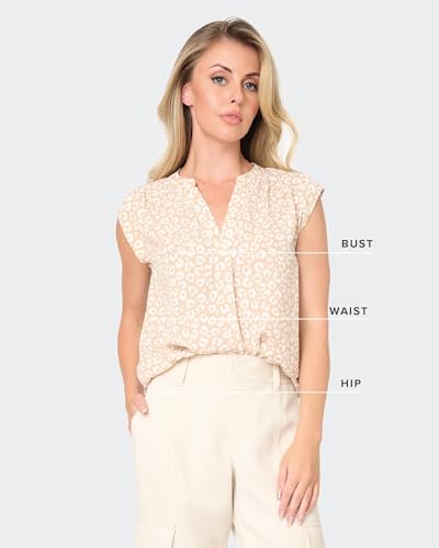 Notch Neck Cap Sleeve Top Sleeveless Blouse for Women Sizes Vary3