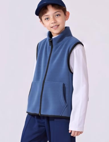 SEAUR Toddler Boys Girls Polar Fleece Vest Soft Comfy Kids Zip Up Warm Sleeveless Outerwear with Pockets2