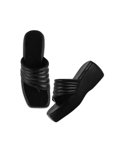 Image of TRYME Platform Heels Sandals Light Weight Comfortable & Trendy Wedges Heels for Girls & Women