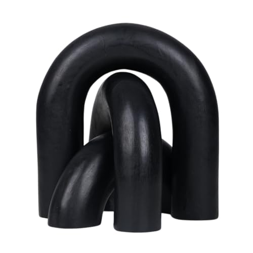 Homebia Designs Decorative Wood U Shape Set of 3 - Large - 6.5 Inch, Medium - 5 Inch, Small - 3 Inch - Black