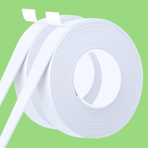 Image of Single-Sided Foam Tape EVA White,2Pack x 1.18in x 16.4FT | Multipurpose Sponge Sealing Strip Window Door Insulation Table Edge Protector Wall Bumper Guards
