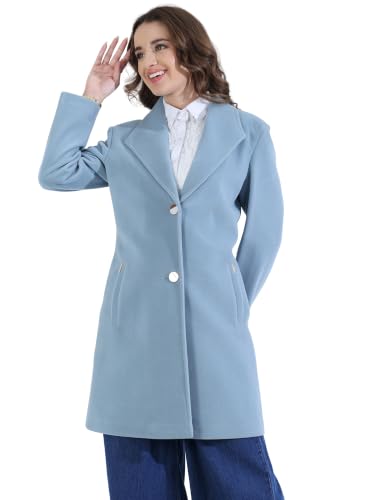 Image of PLAGG Women's Notched Lapel Long Overcoat