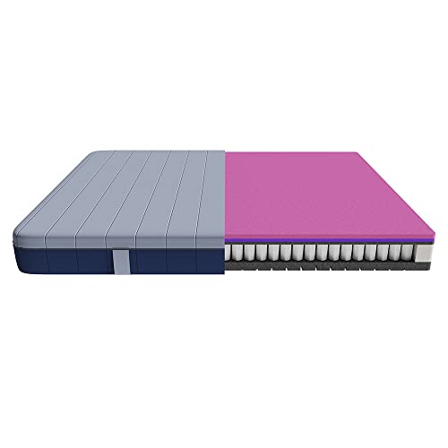 Cecotec Colchón Viscoelástico y Enfundable Flow e-Hybrid 135x190. 4 Capas, Muelles Ensacados SpringCore, Altura 28 cm, Firmeza Alta, SeparateMuv, MorphoAdapt+, SoftFresh & EasyClean
