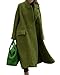 Chartou langer Wintermantel für Damen in Übergröße, warme Trenchcoat aus Wollmischung, Grün , Medium