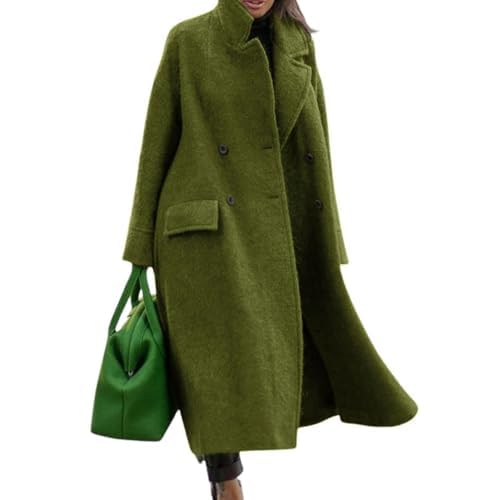 CHARTOU Women Oversized Long Winter Coats Warm Wool Blend Pea Trench Coat Overcoat