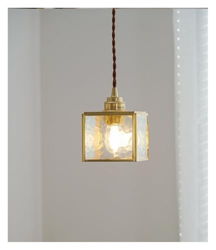 Lampes suspendues LED 4W basse consommation en verre transparent et cuivre