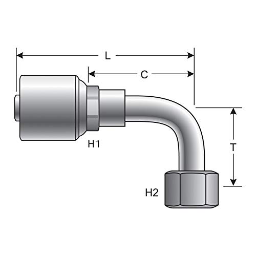 Gates G25239-0404 conector hidráulico recto tipo adaptador de unión 4