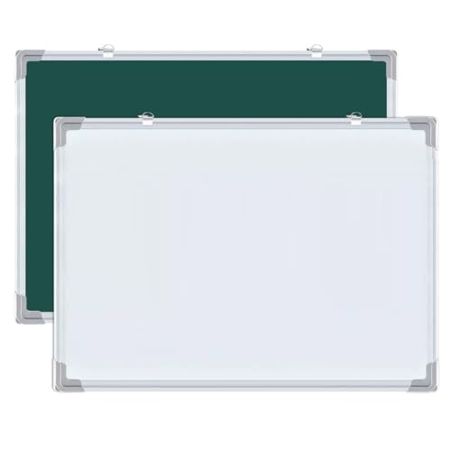 Magnetic Whiteboard 45*60cm Double-Sided Easel White Board Portable Hanging Mounted Aluminum Frame Dry Erase Writing Board with ABS Anti-collision Corners & 2 Flipchart Hooks for School Office Home