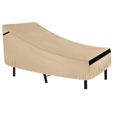NEVERLAND Waterproof Patio Lounge Chair Cover, Outdoor Chaise Lounge Covers with Heavy Duty Material, 420D Waterproof Outdoor Chairs Cover 82L x 57W x 32H inch Golden