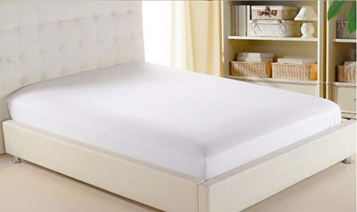 Looms & Leaves White 100% Percale Quality Poly Cotton Fitted Sheets Bed Sheets In (, King)