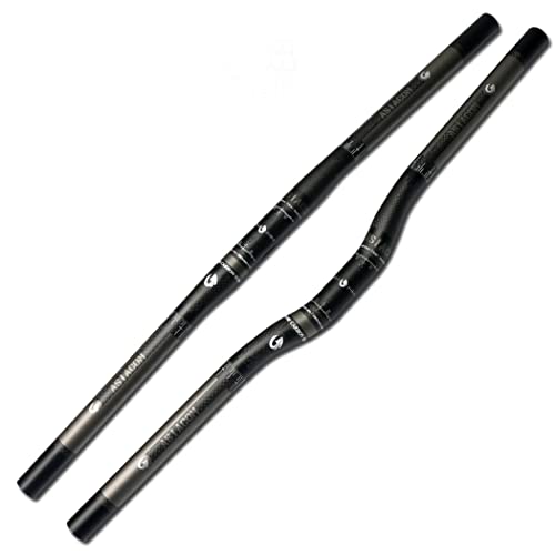 ASIACOM正規品 折りたたみ自転車ハンドル カーボンハンドル フラットバー/ライザーバー 【ASC-F18】(ライザーバー 艶有り、700mm)