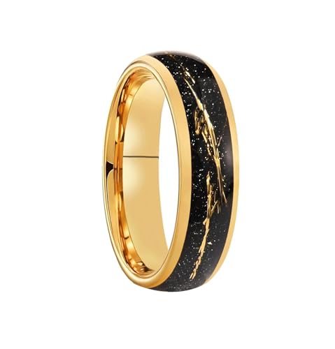 Mesnt Anillos de carburo de tungsteno, anillo de boda pulido de 6 mm para hombres, Metal, Sin piedra preciosa