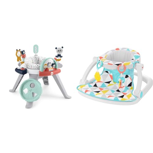 Image of Fisher-Price Infant to Toddler 3-in-1 Activity Center and Portable Sit-Me-Up Floor Seat with Toys