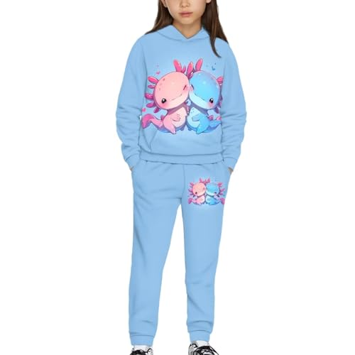 WELLFLYHOM Girls Hoodies and Pants Set Graphic Sweatsuit Long Sleeve Sweatshirt and Jogger Pant Sets Fall Outfits