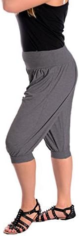 Womens Shorts Cropped Harem Pants 3/4 Baggy Ali Baba Yoga Trousers Stretch Leggings 8-26