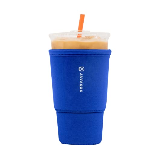 Sok It Java Sok Iced Coffee & Cold Soda Insulated Neoprene Cup Sleeve (Dark Blue, Large: 30-32oz)
