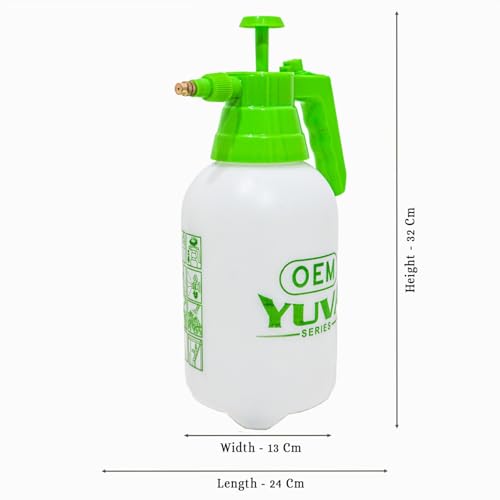 Image of OEM YUVA Series 1.5L Garden Pressure Sprayer (Green) for Plants, Cleaning, and Pesticide Use - Adjustable Nozzle, Handheld Water Sprayer