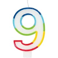 Rainbow Border Number 8 Birthday Candle