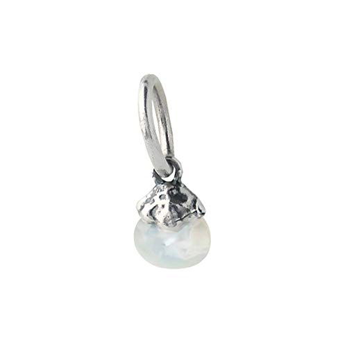 Waxing Poetic Tiny Light Sterling Silver Birthstone Charm - Mother of Pearl - June