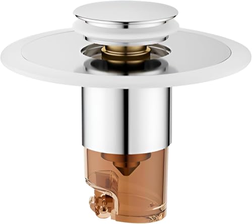 TAPREAK 洗面台 ヘアキャッチャー 排水口 ポップアップ 洗面所 シンク ゴミ受け ステンレス 排水溝 風呂 台所 キッチン 流し台 取り外し 髪の毛 防臭 防虫 (内径26mm-48mm)