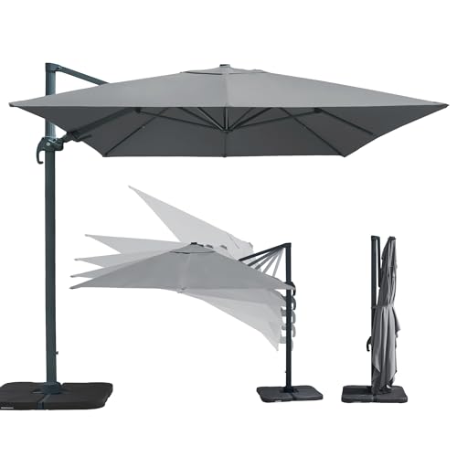 paramondo parapenda Plus Ampelschirm Ampelsonnenschirm, 360° Schwenkbar,...