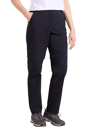 Mountain Warehouse Delta Stretch Womens Zip Off Trousers - UV Protect Max & Quick Drying Elastic Pants with Waistband - Spring Summer, Walking, Hiking, Outdoors Black Women's Size 10