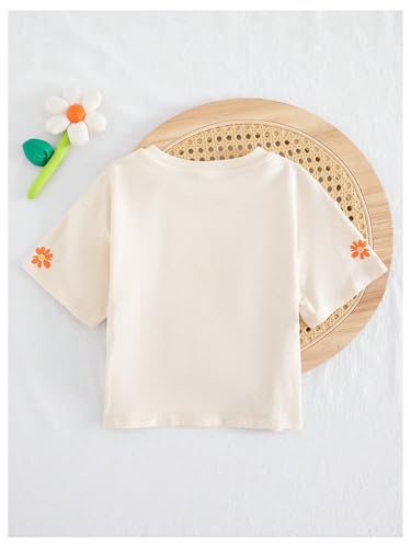 Floerns Toddler Girl's Summer T Shirts Short Sleeve Floral Crew Neck Cute Tee Shirts2