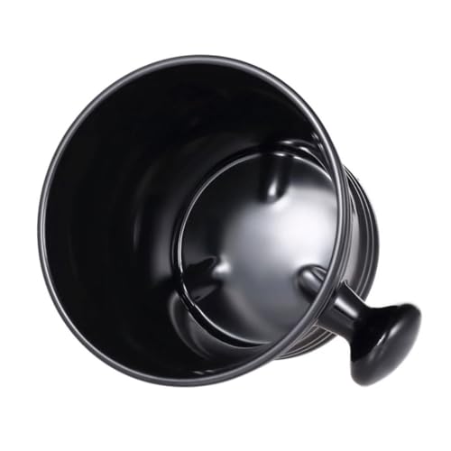 VICASKY Classic Shaving Bowl Plastic Shaving Soap Cup Black with Ergonomic Handle for Men